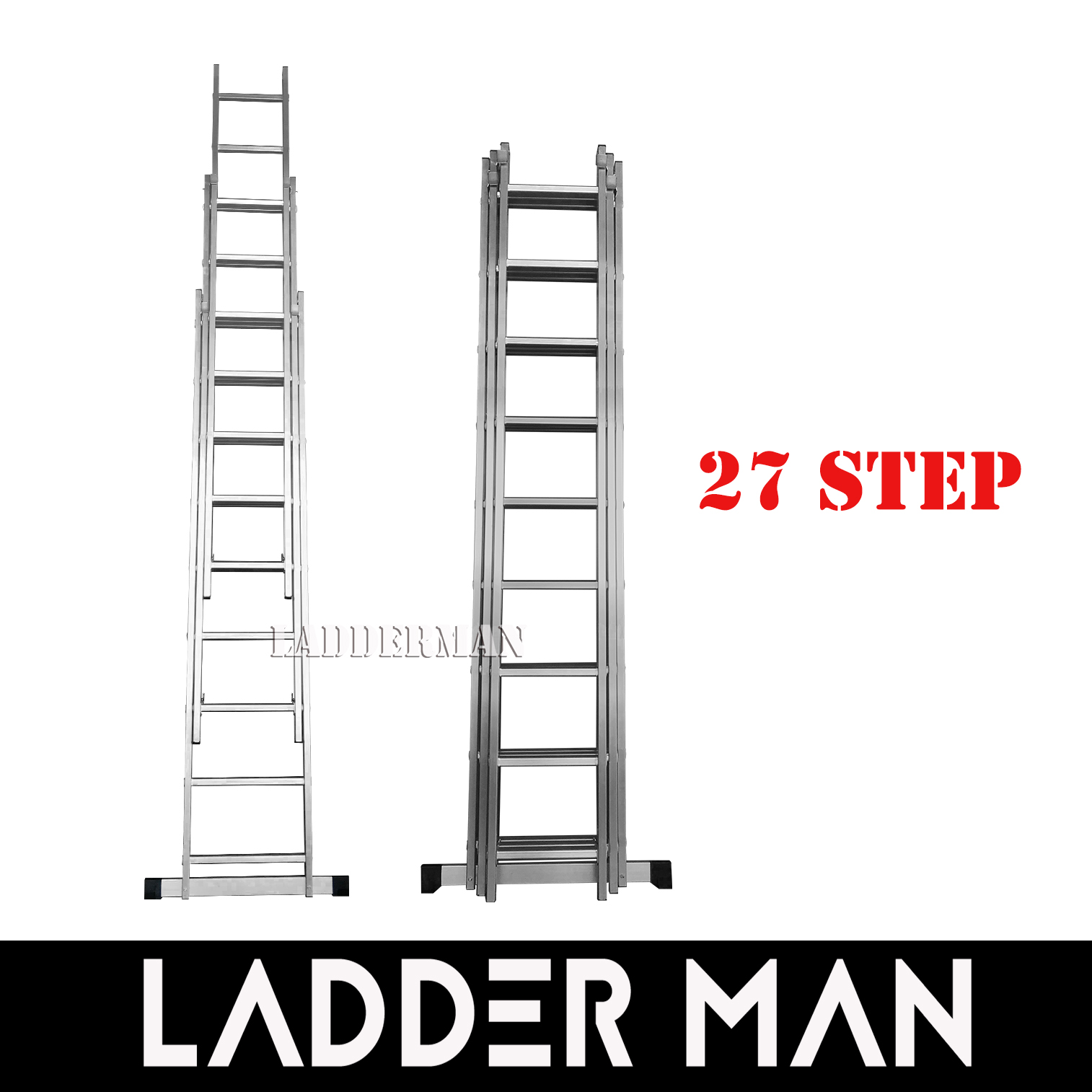 27 STEPS ALUMINIUM TRIPLE EXTENSION LADDER